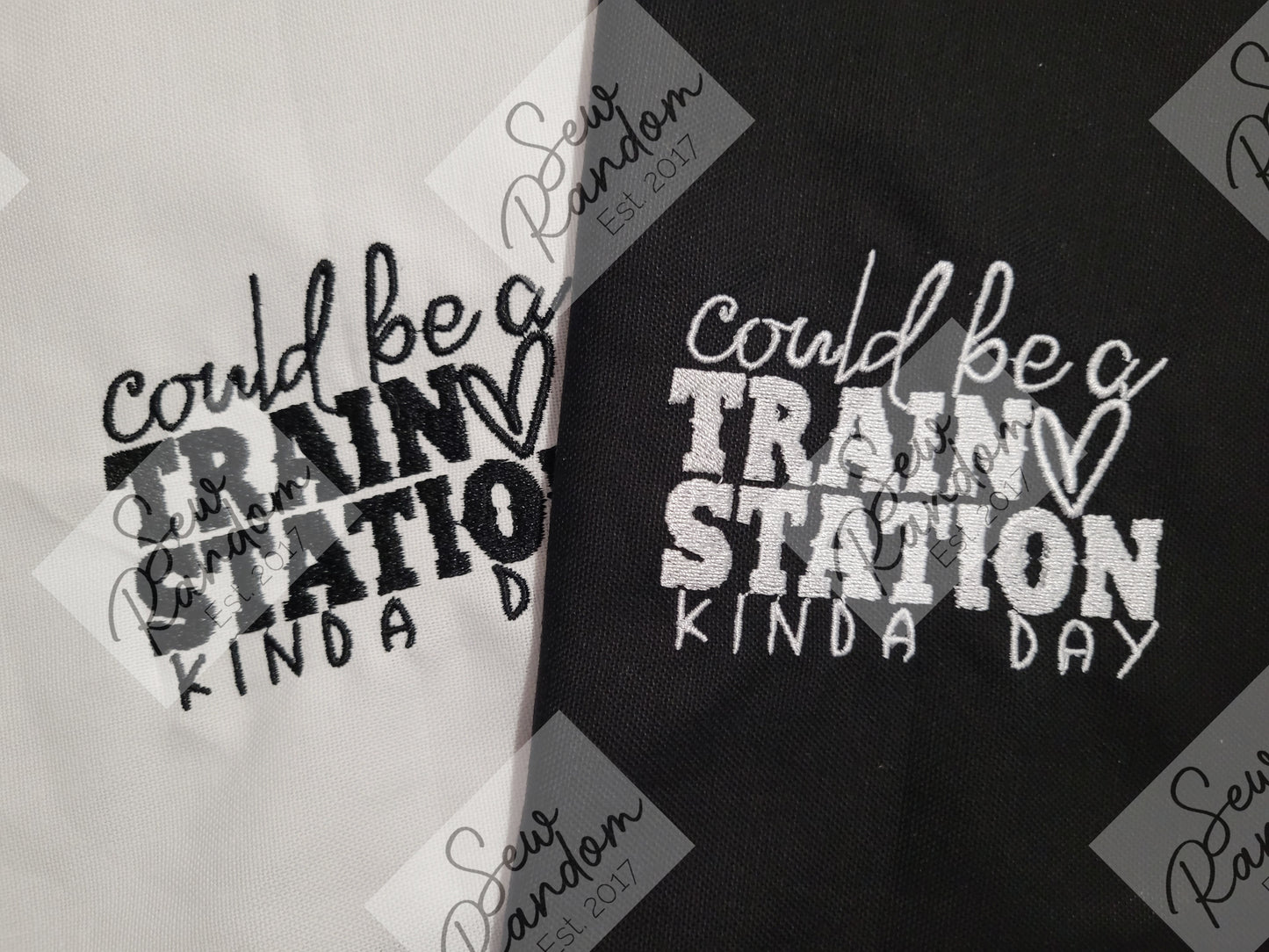 TRAIN STATION EMBROIDERED TEA TOWEL