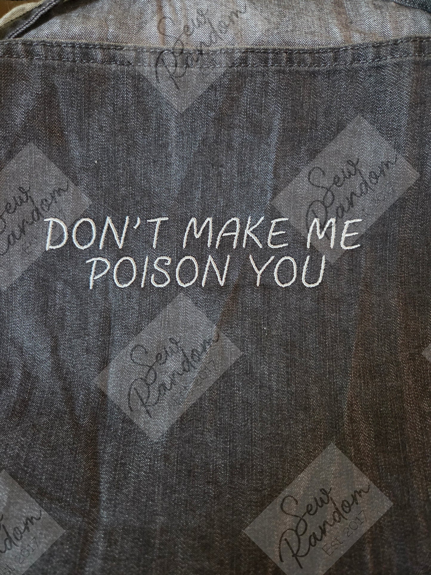POISON YOU EMBROIDERED APRON