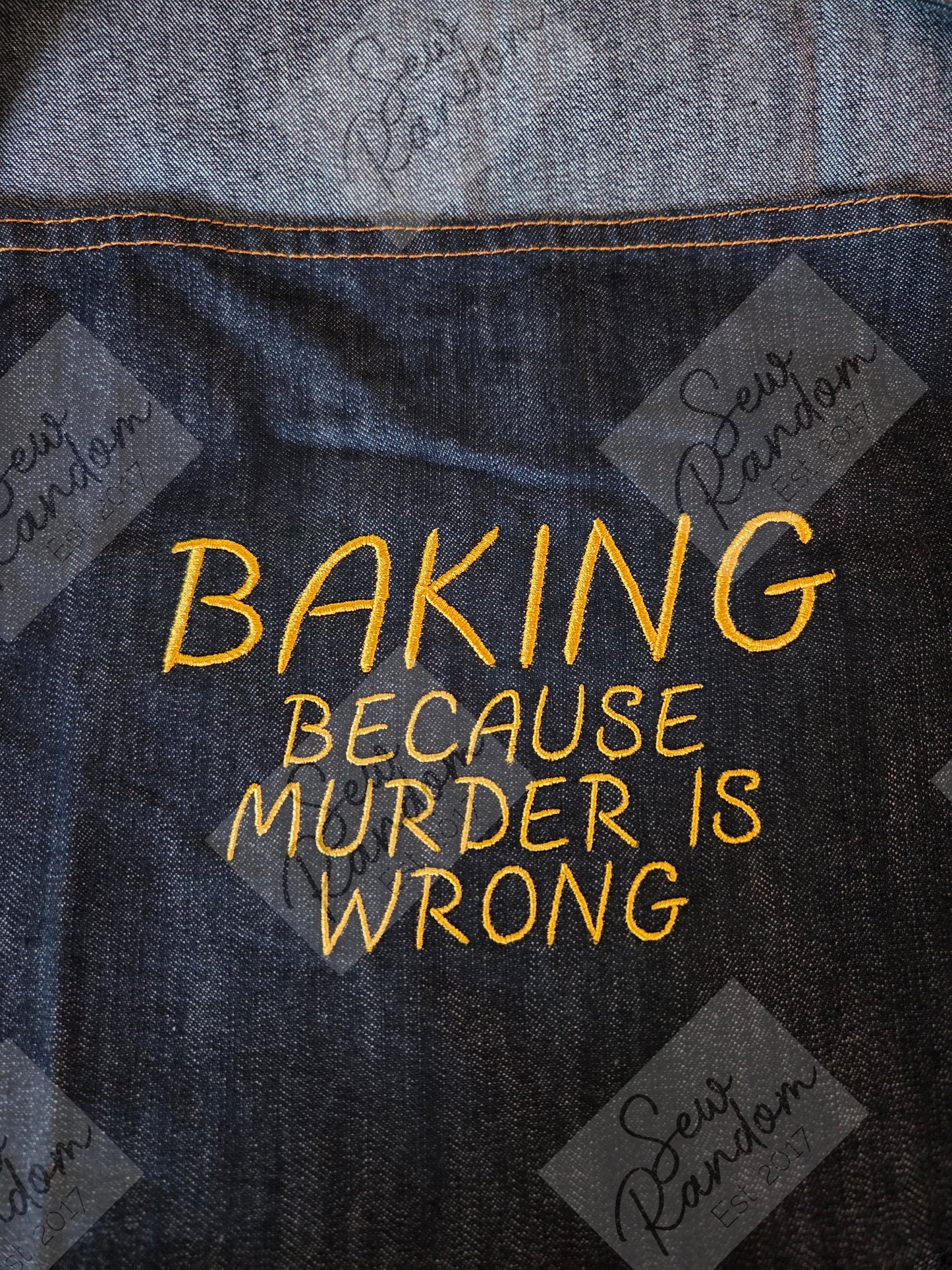 BAKING MURDER EMBROIDERED APRON
