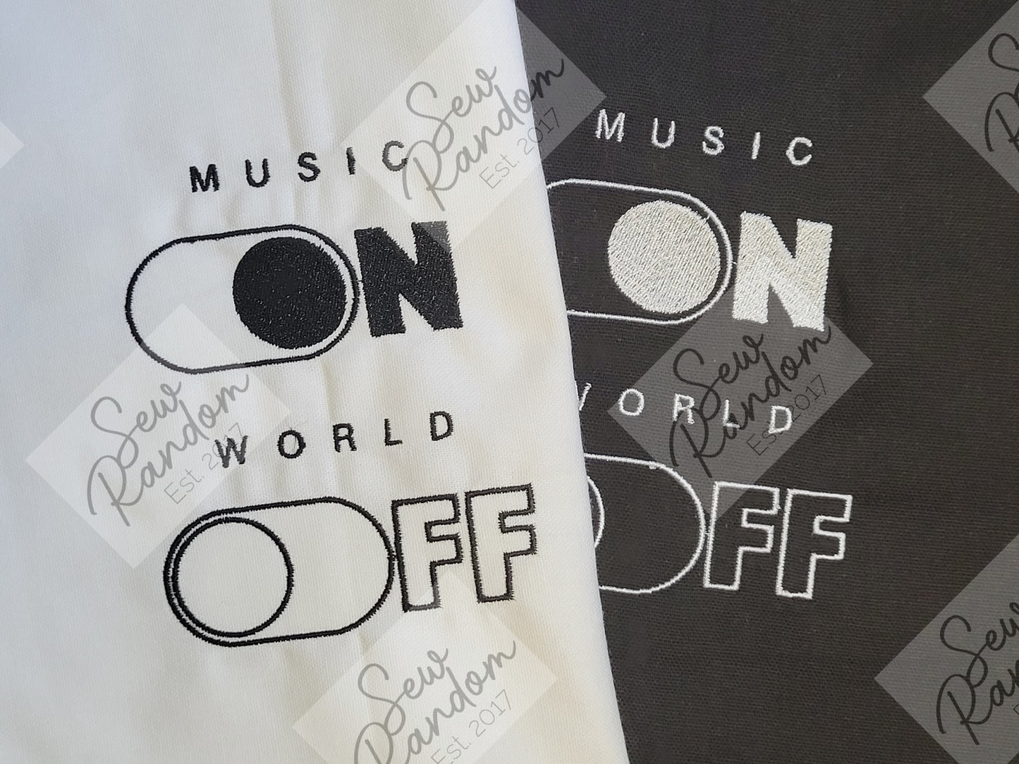 MUSIC ON OFF TEA TOWEL