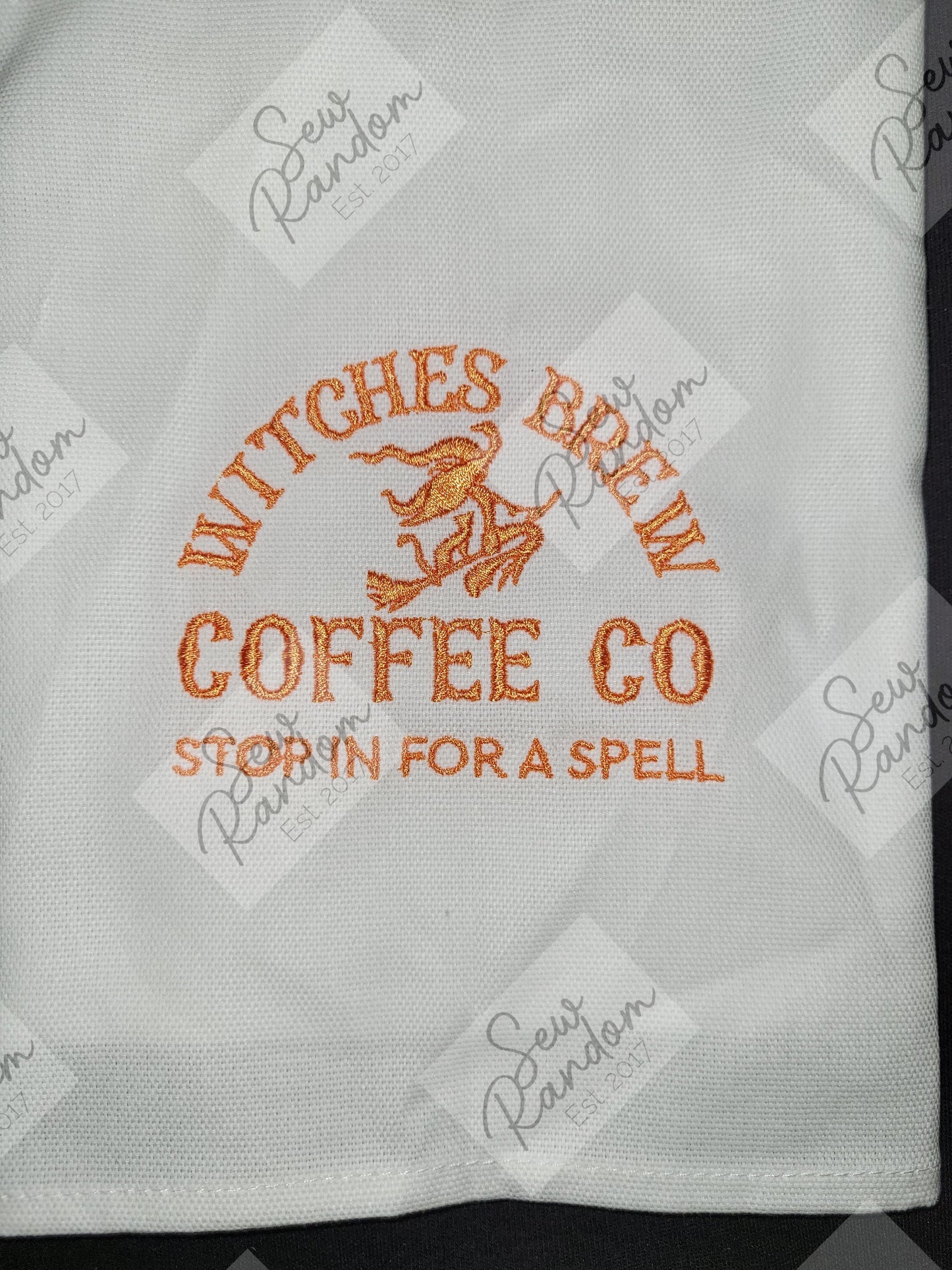 WITCHES BREW EMBROIDERED TEA TOWEL