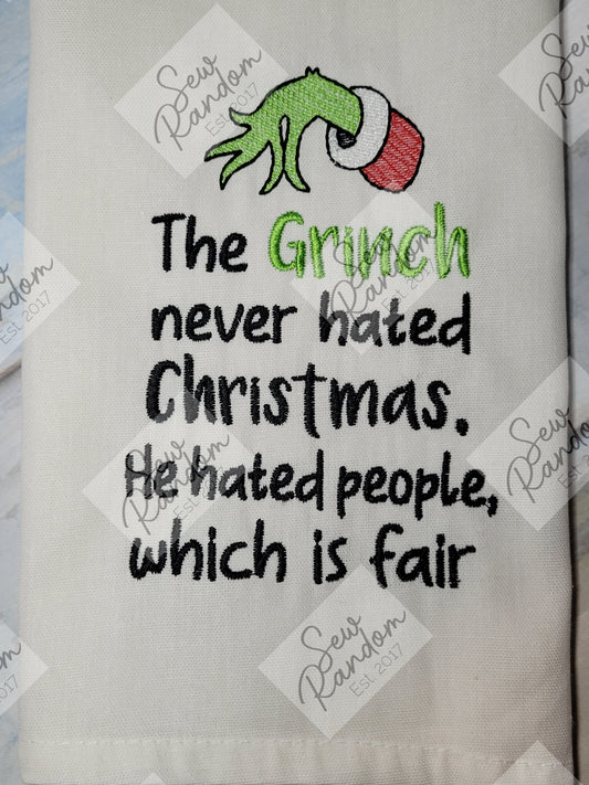 GRINCH CHRISTMAS TEA TOWEL