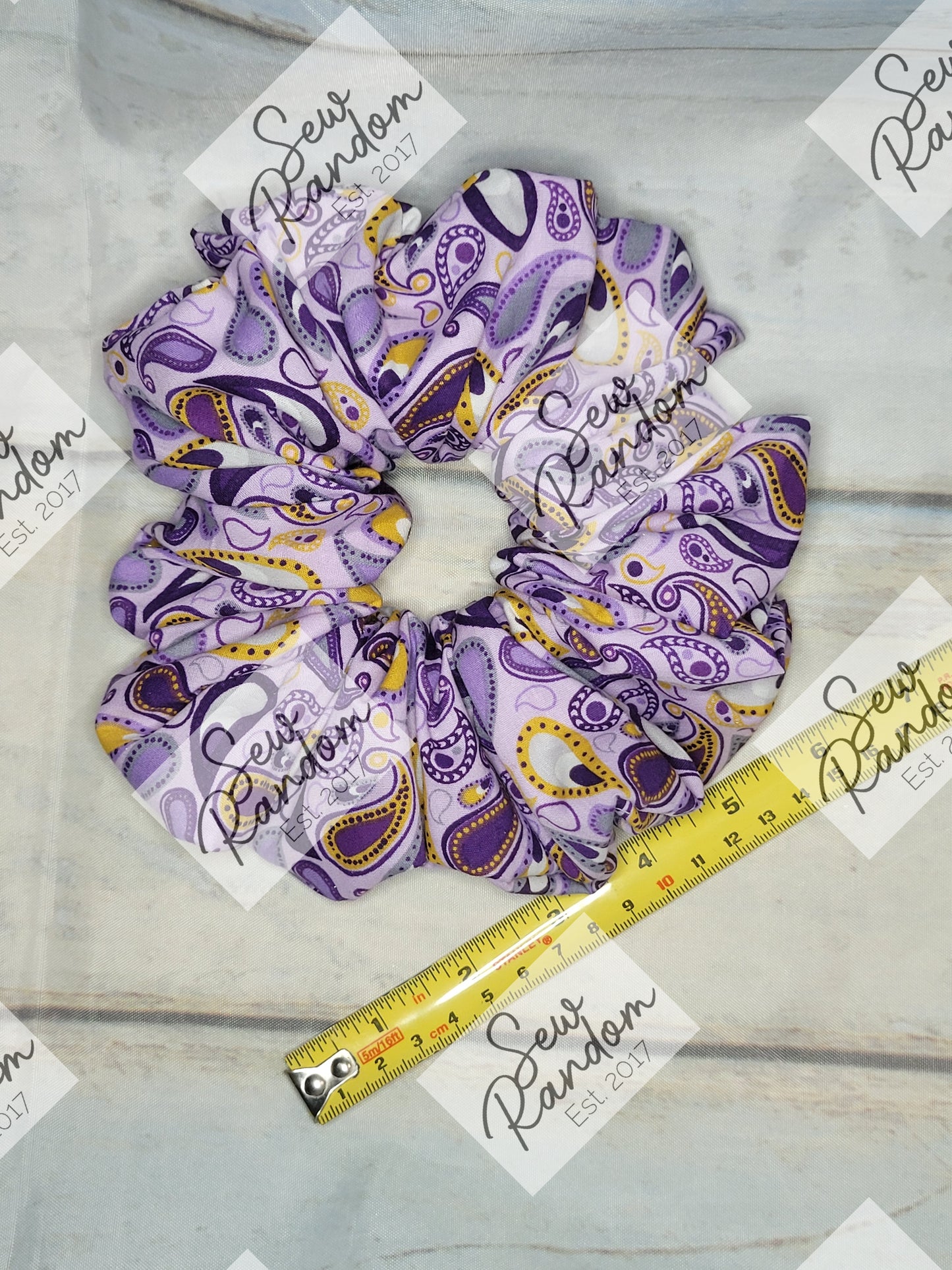 PURPLE PAISLEY SCRUNCHIE