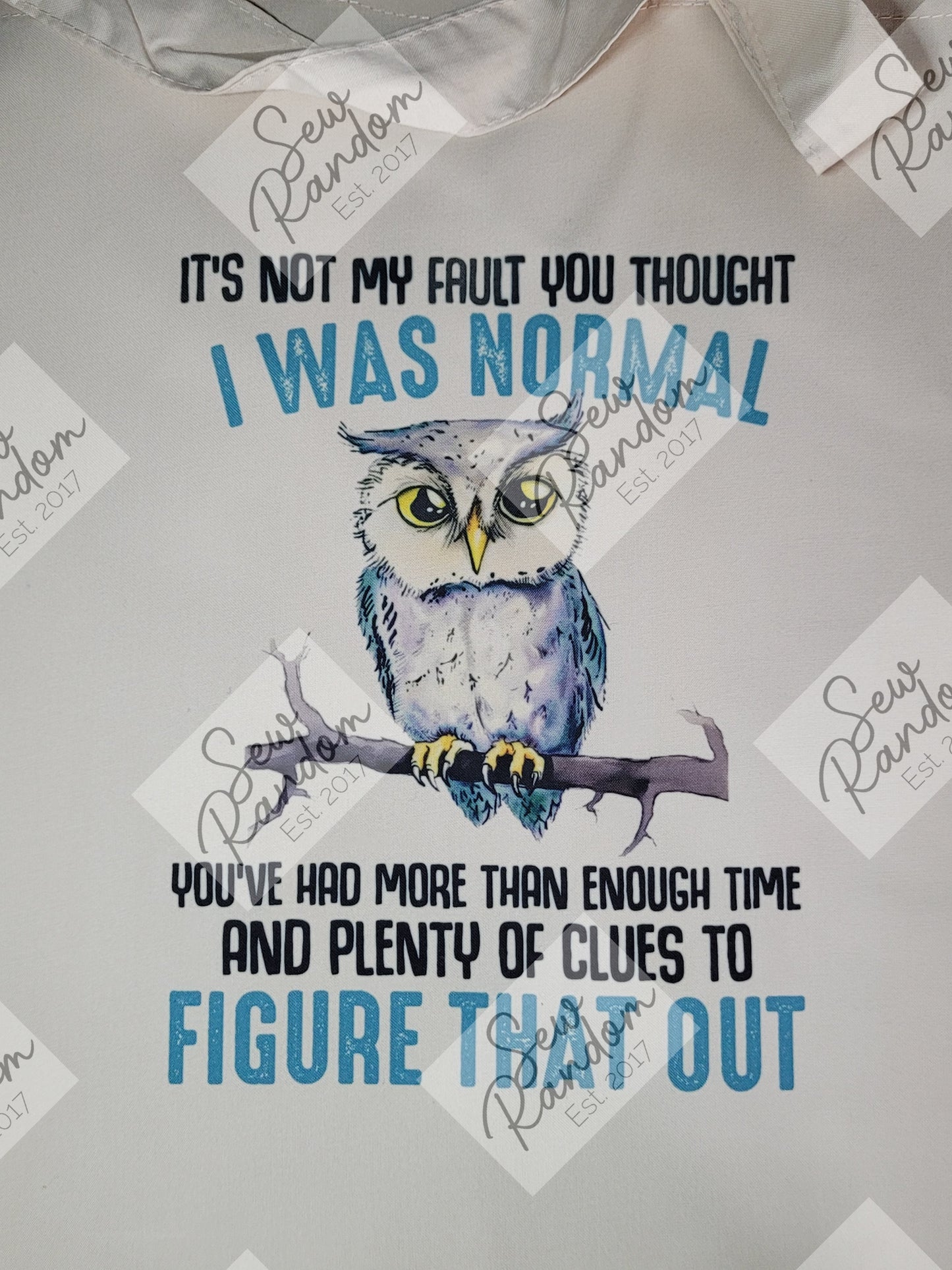 NOT MY FAULT OWL TOTE BAG