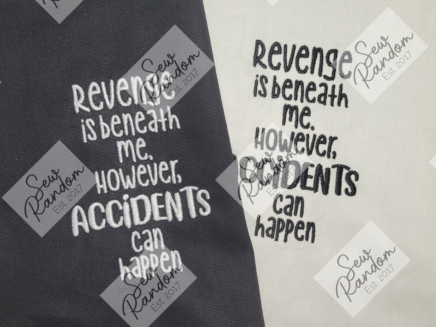 ACCIDENTS HAPPEN EMBROIDERED TEA TOWEL