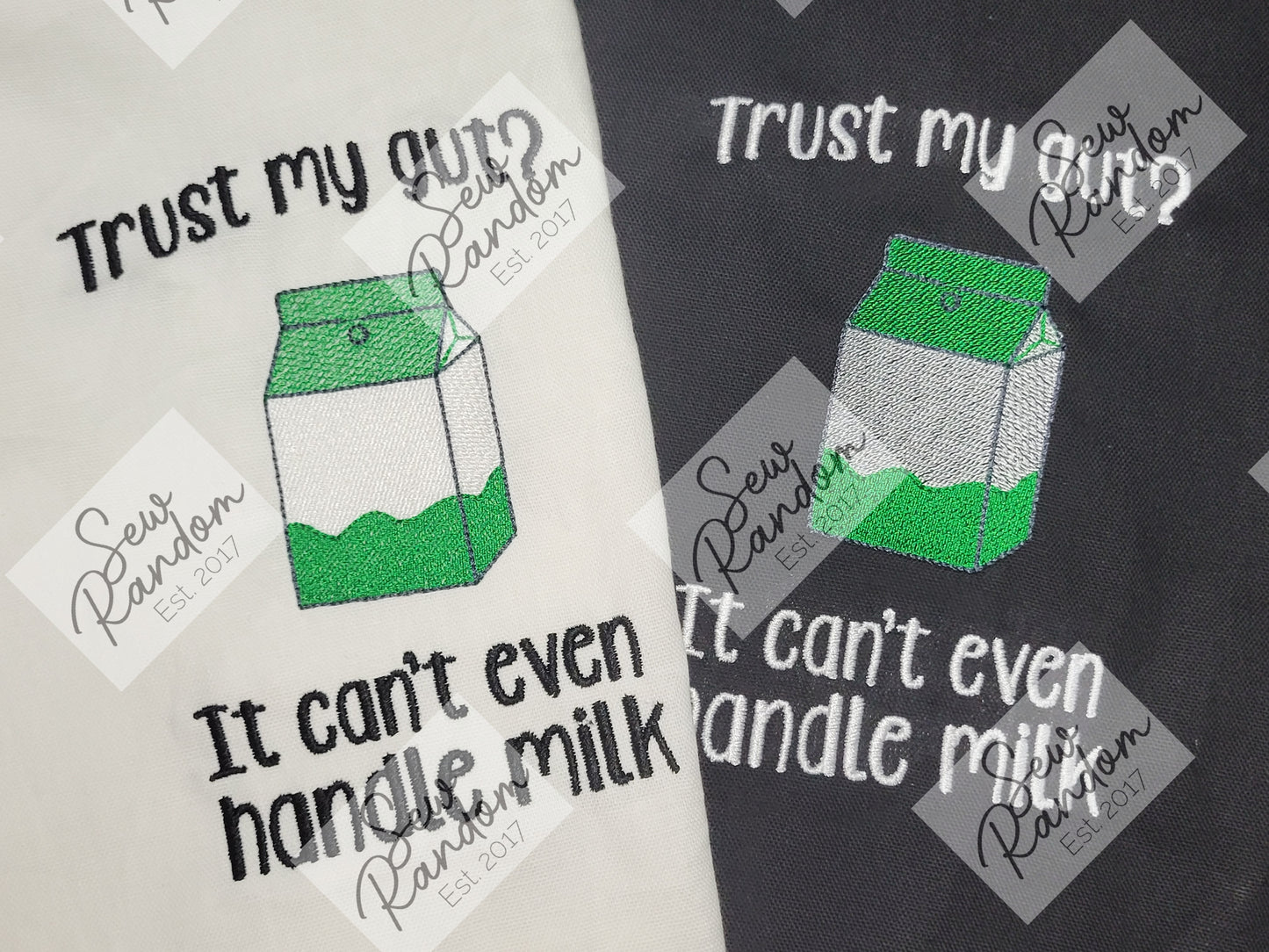 TRUST MY GUT? EMBROIDERED TEA TOWEL