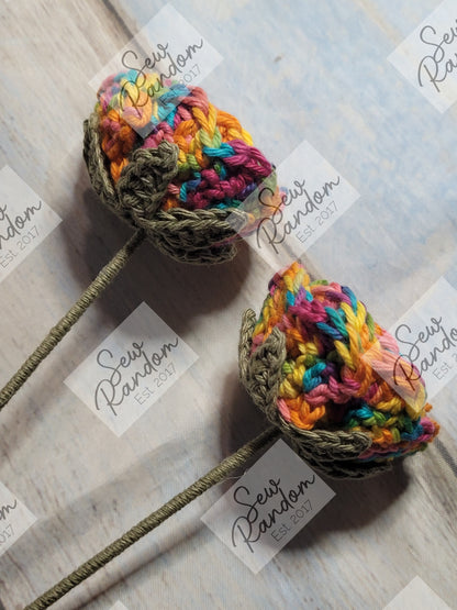 RAINBOW CROCHET ROSES