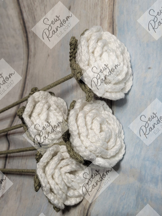 WHITE CROCHET ROSES