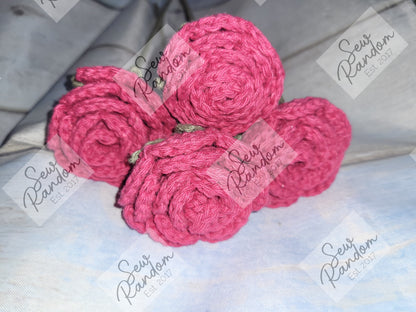 DARK PINK CROCHET ROSES