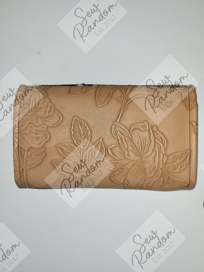 COW PRINT AND ROSES PURSE - BROWN