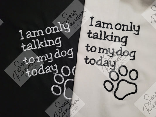 TALKING TO DOG TEA TOWEL