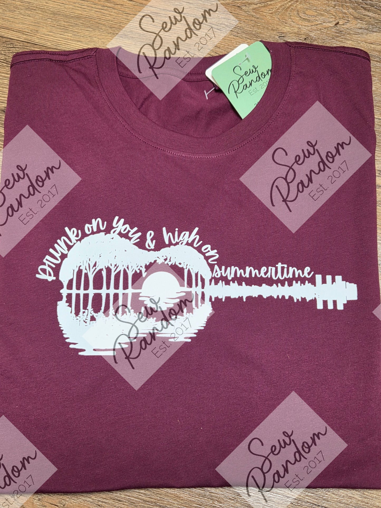 DRUNK ON YOU GUITAR PRINTED T SHIRT
