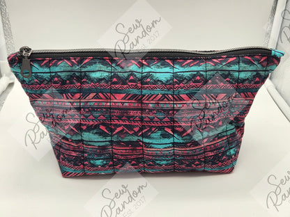 DOLLY QUILTED BAG - PINK/TURQUOISE