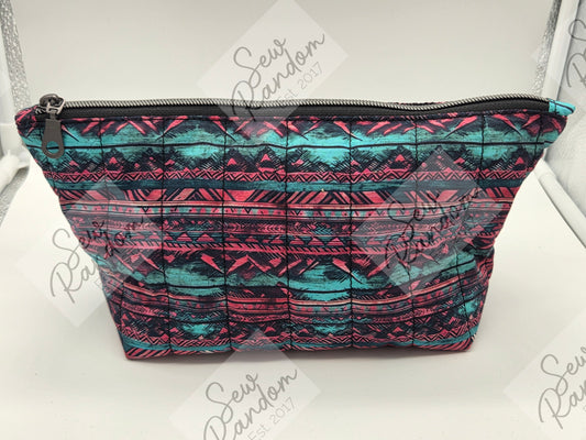 DOLLY QUILTED BAG - PINK/TURQUOISE