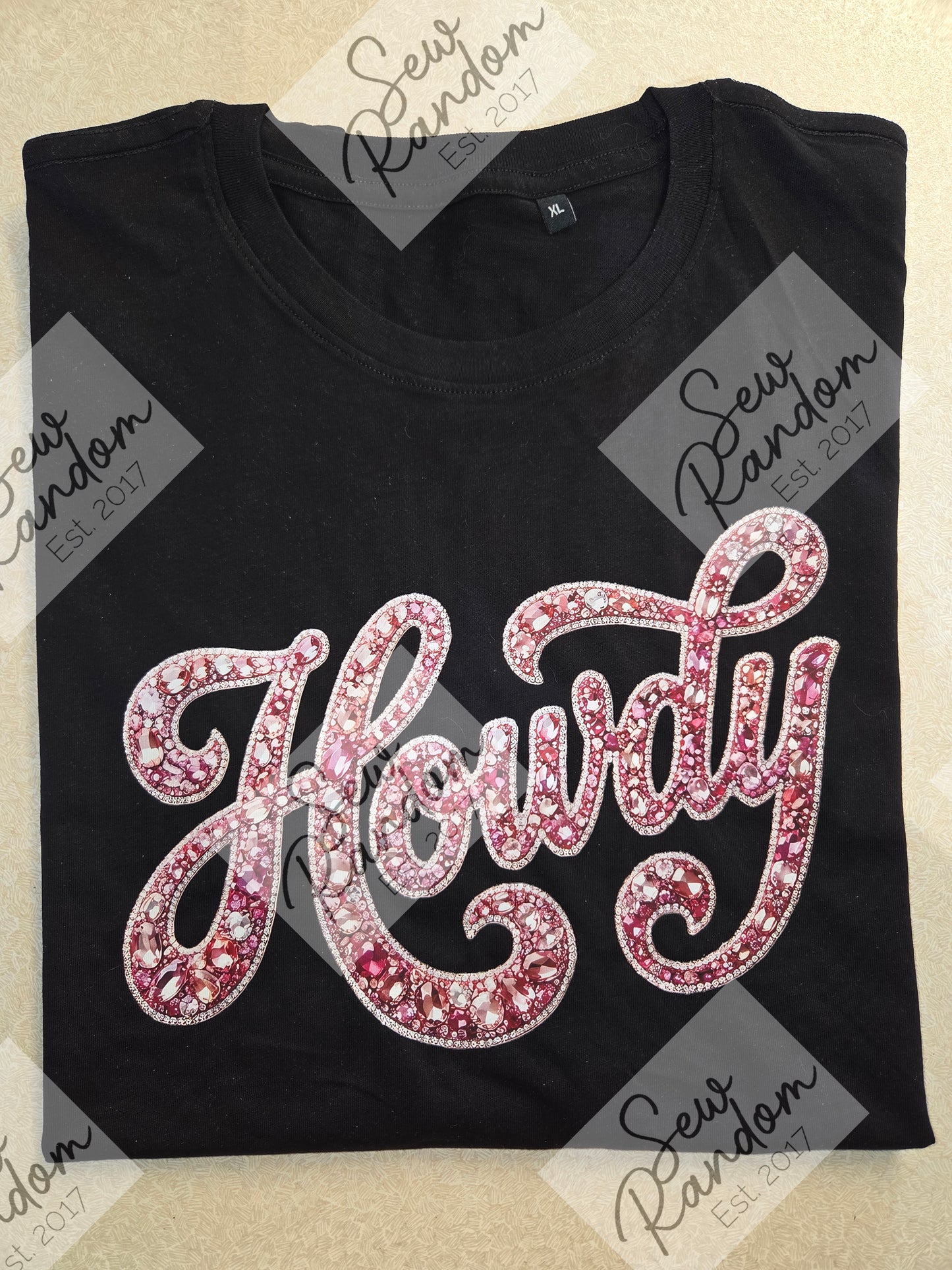 HOWDY PRINTED SPARKLE ORGANIC COTTON T SHIRT