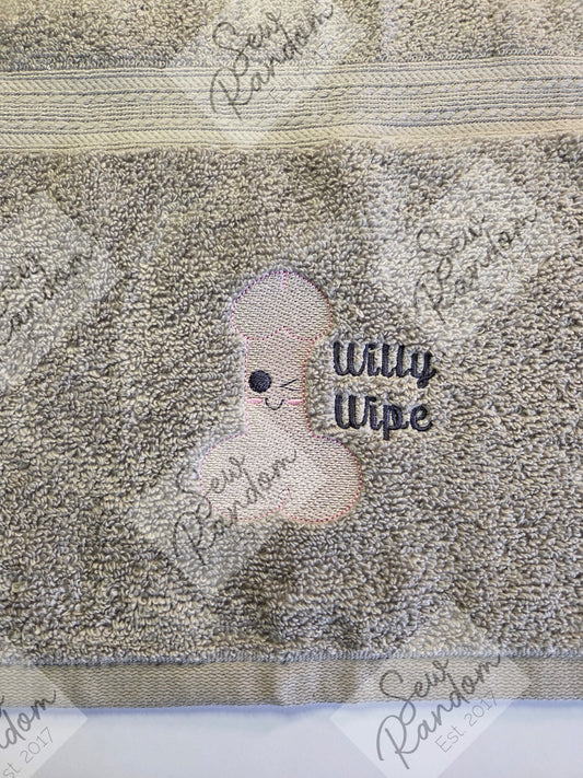 WILLY WIPE NOVELTY WASH CLOTH - LIGHT GREY