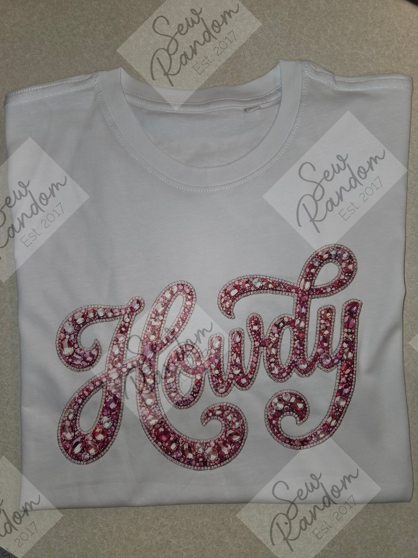 HOWDY PRINTED SPARKLE ORGANIC COTTON T SHIRT