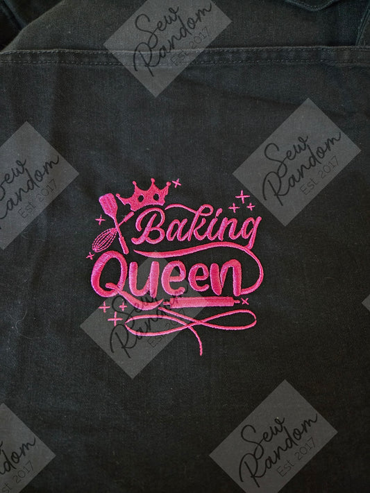BAKING QUEEN EMBROIDERED APRON