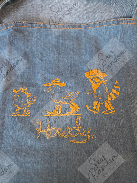 HOWDY ANIMALS EMBROIDERED APRON