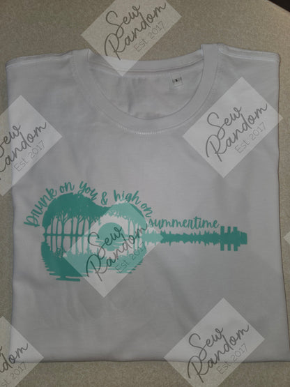 DRUNK ON YOU GUITAR PRINTED T SHIRT