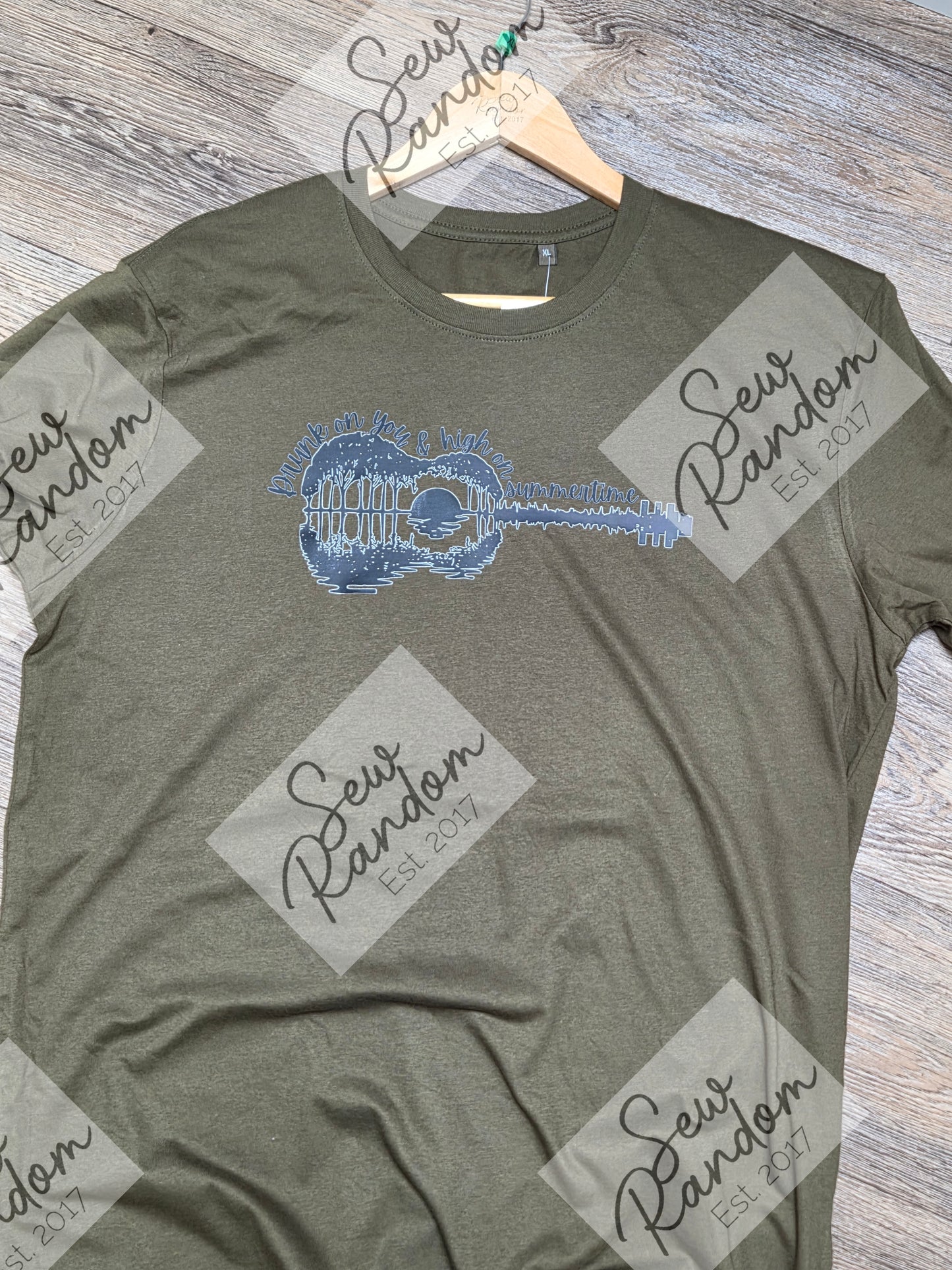DRUNK ON YOU GUITAR PRINTED T SHIRT