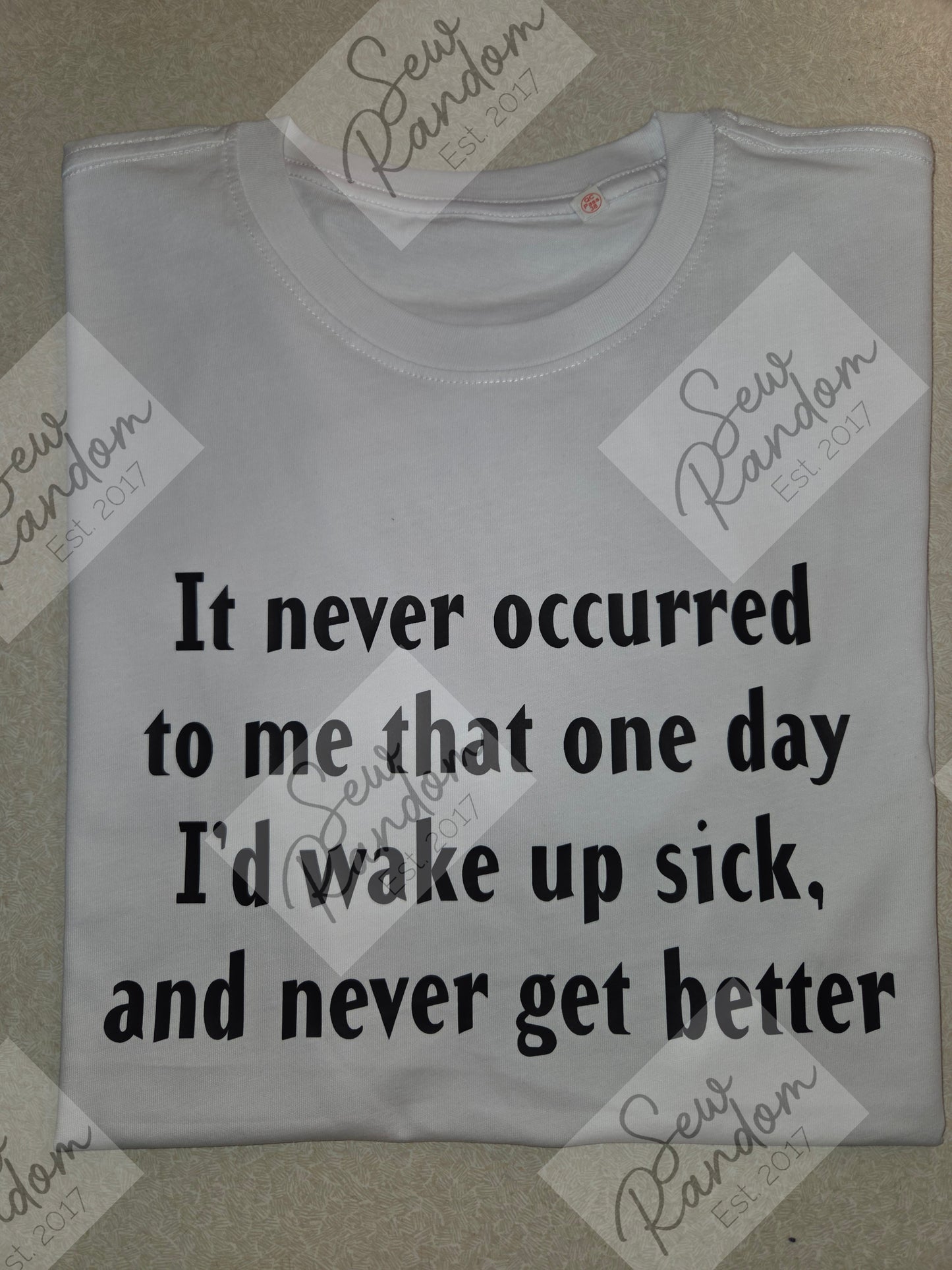 WAKE UP SICK PRINTED ORGANIC COTTON T SHIRT