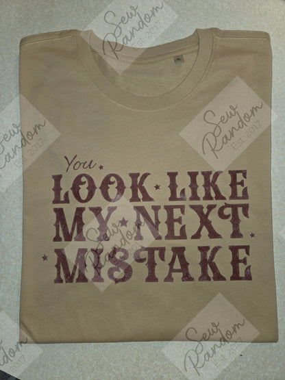 MY NEXT MISTAKE PRINTED ORGANIC COTTON T SHIRT