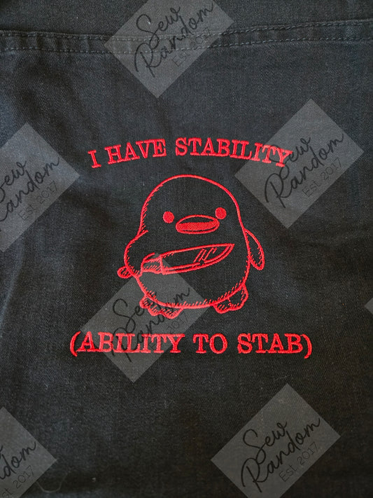 STABABILITY EMBROIDERED APRON