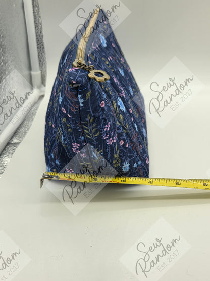 DOLLY QUILTED ZIP BAG - BLUE FLORAL