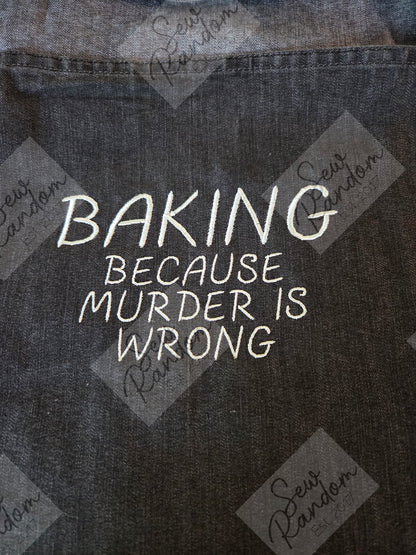 BAKING MURDER EMBROIDERED APRON