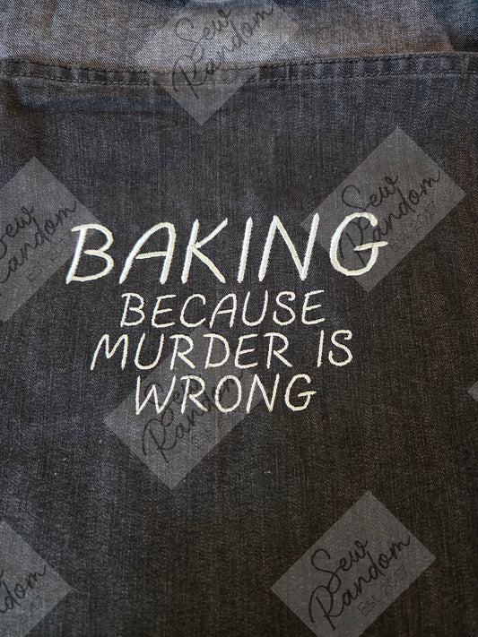 BAKING MURDER EMBROIDERED APRON
