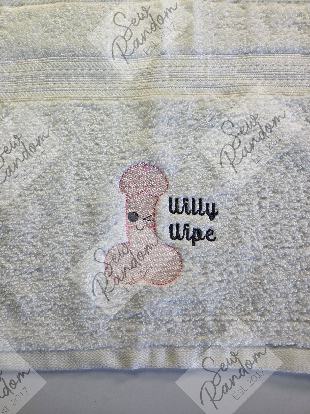 WILLY WIPE NOVELTY WASH CLOTH - WHITE