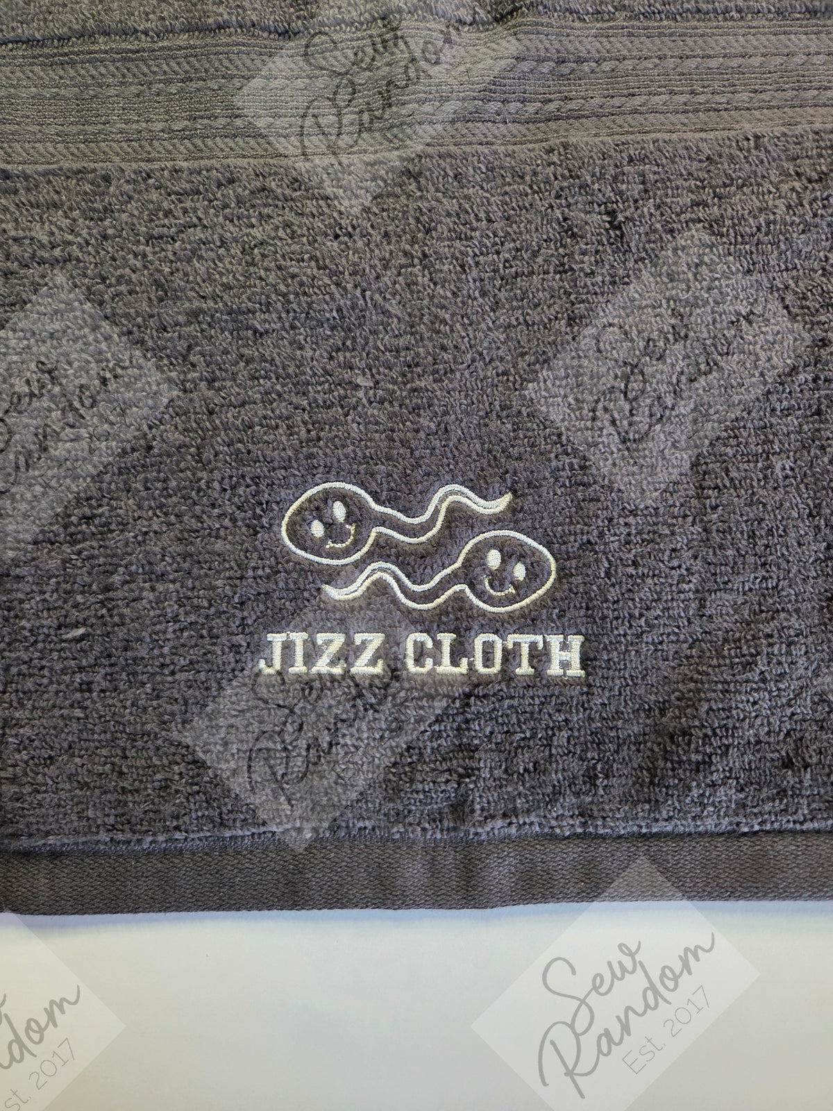 JIZZ NOVELTY WASH CLOTH - CHARCOAL