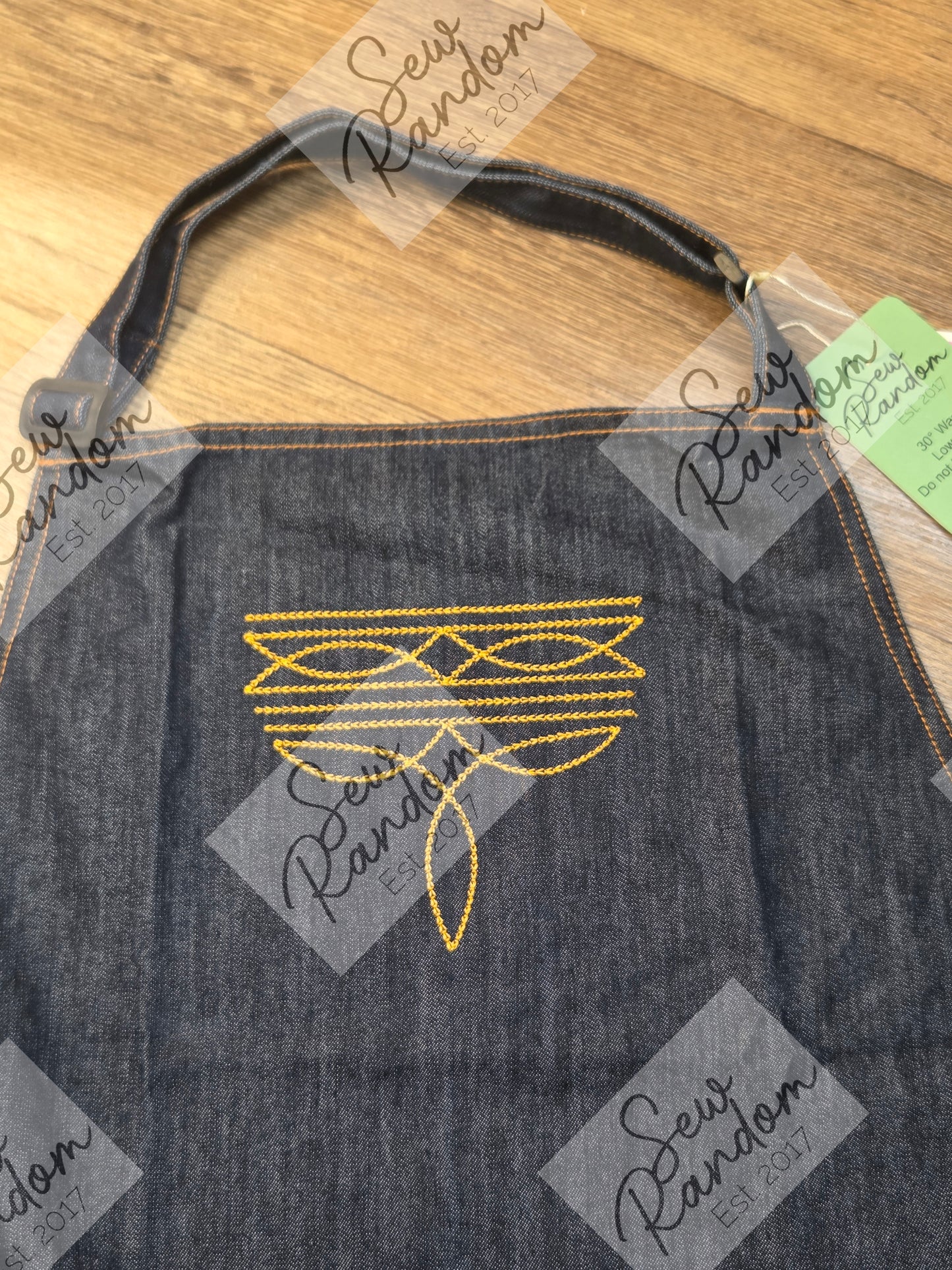 BOOT STITCH DENIM APRON