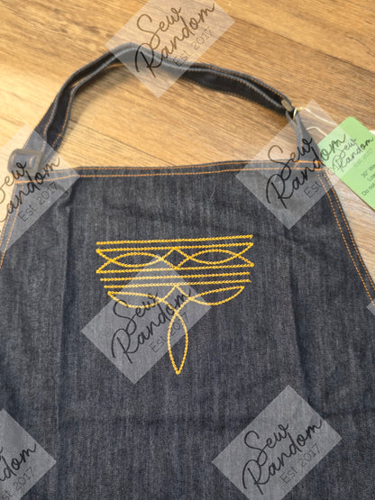BOOT STITCH DENIM APRON