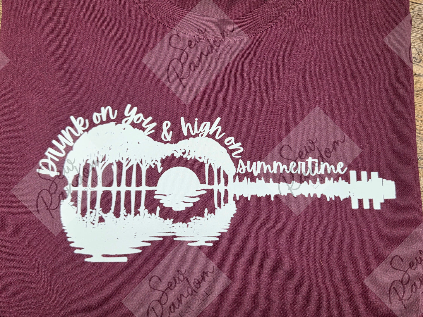 DRUNK ON YOU GUITAR PRINTED T SHIRT