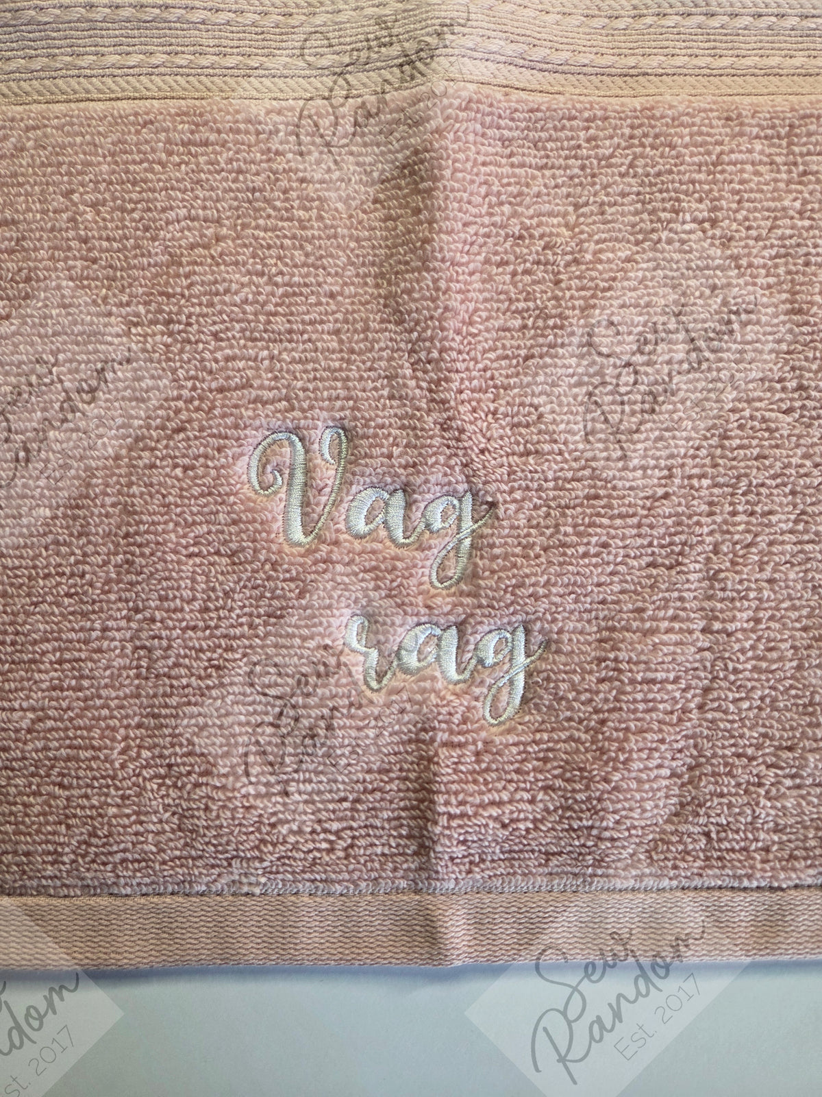 VAG RAG (TEXT ONLY) NOVELTY WASH CLOTH - PINK