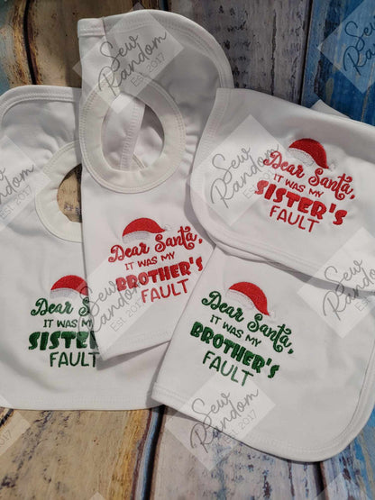 SIBLINGS FAULT CHRISTMAS BIB