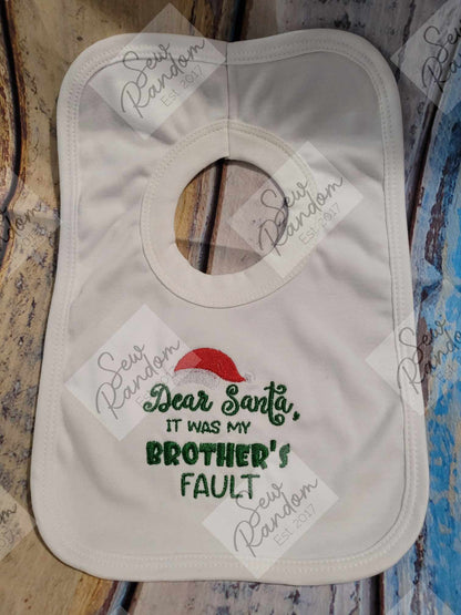 SIBLINGS FAULT CHRISTMAS BIB