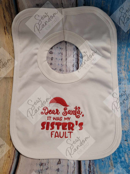 SIBLINGS FAULT CHRISTMAS BIB