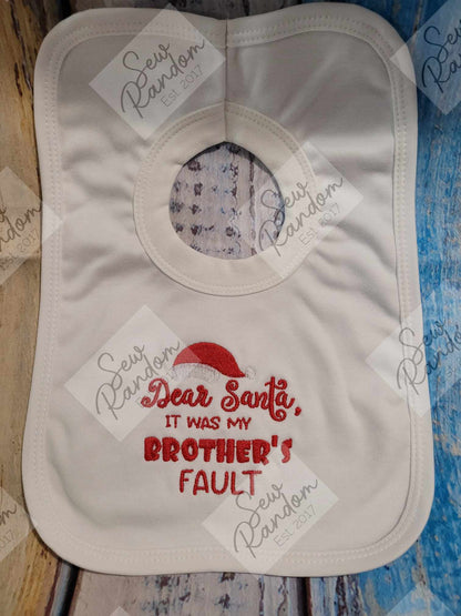 SIBLINGS FAULT CHRISTMAS BIB