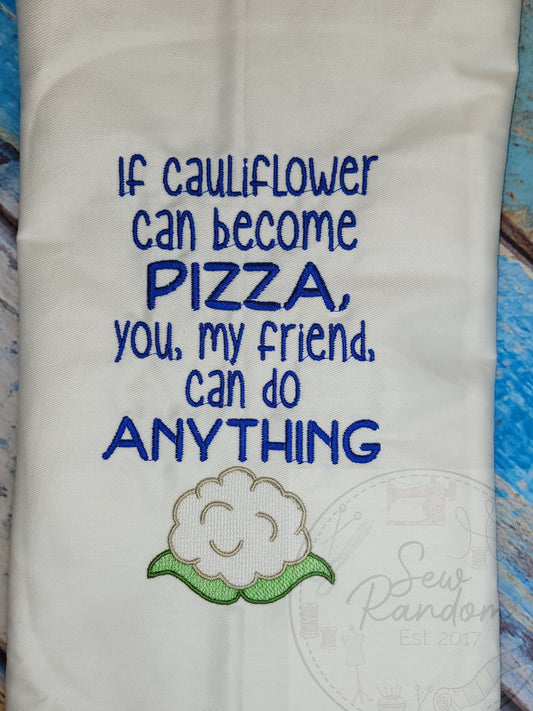 CAULIFLOWER PIZZA TEA TOWEL