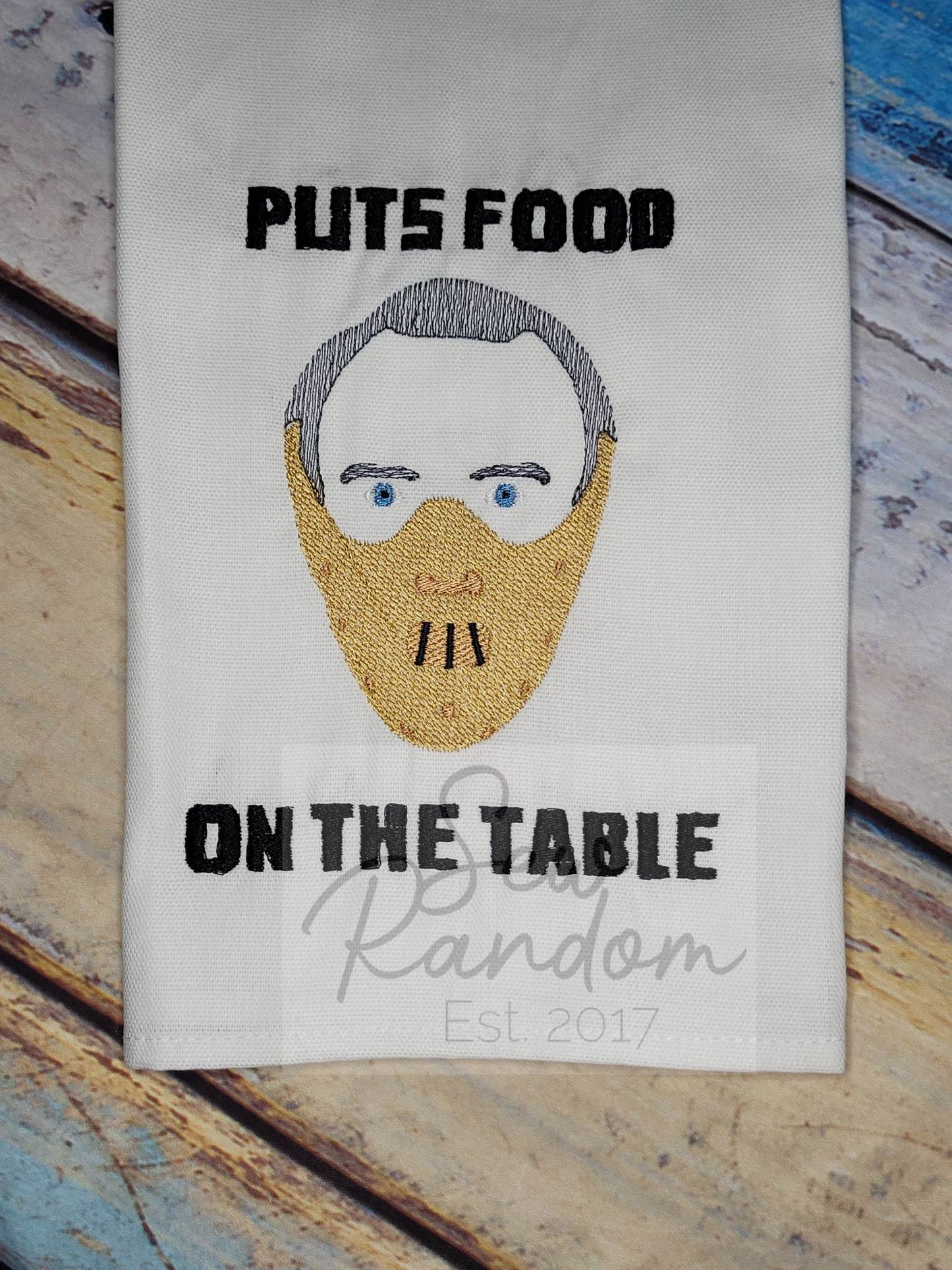 REDUCED FOOD ON THE TABLE TEA TOWEL