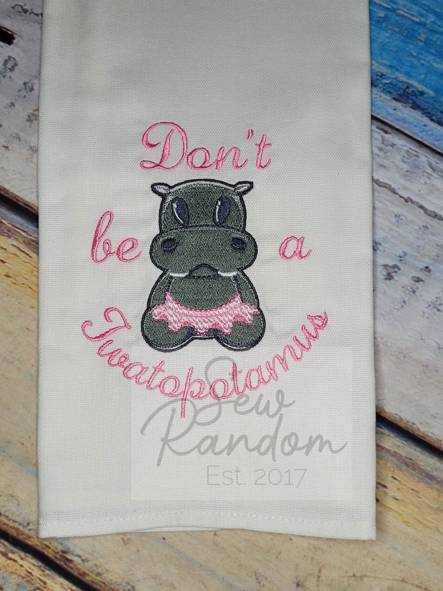 REDUCED TWATOPOTAMUS TEA TOWEL