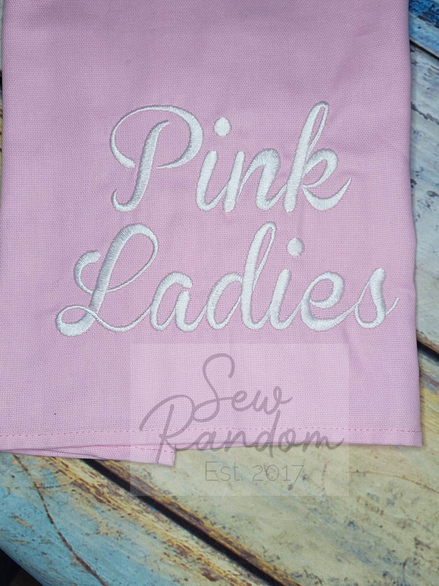 REDUCED PINK LADIES TEA TOWEL