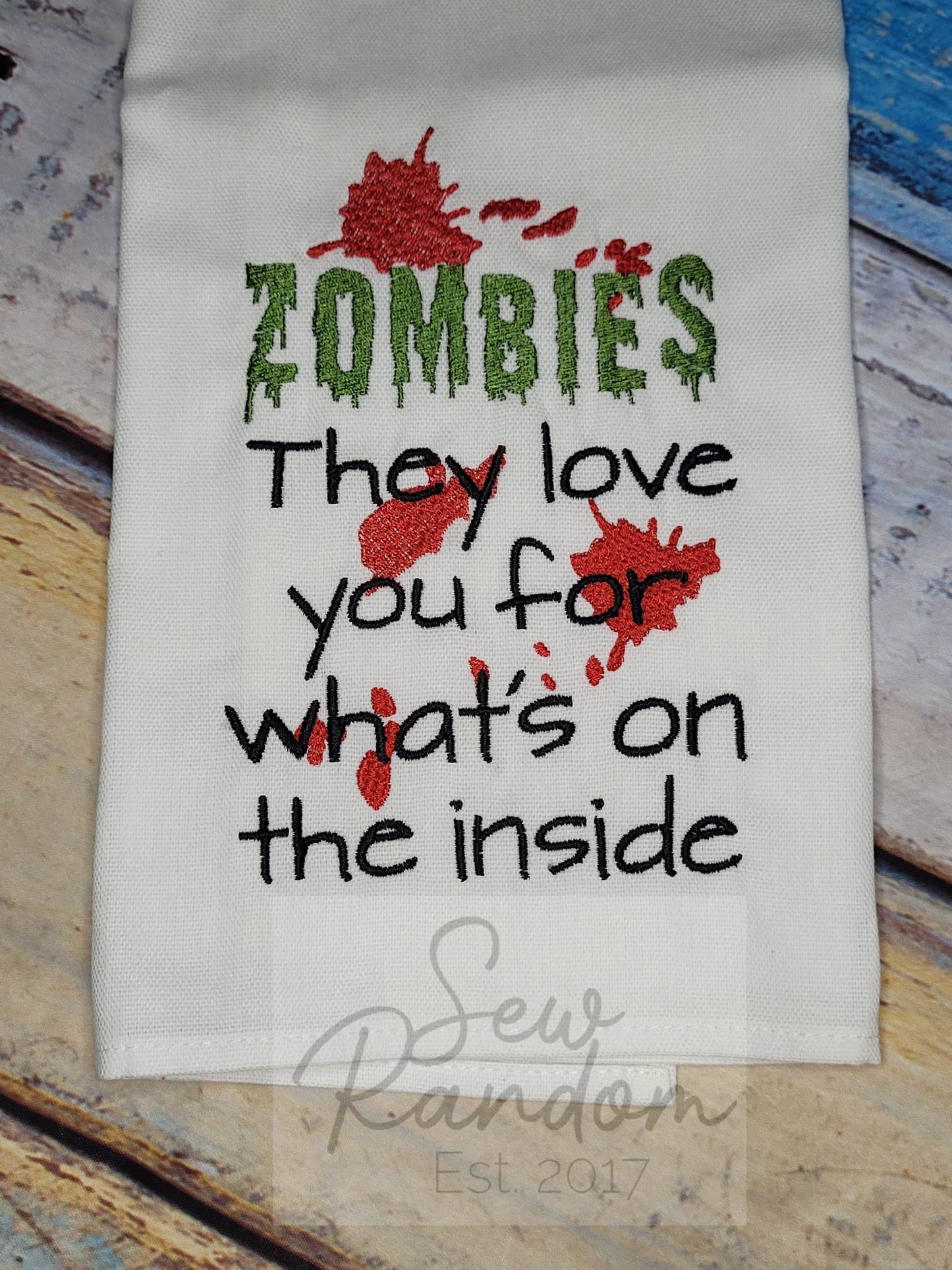 REDUCED ZOMBIES TEA TOWEL