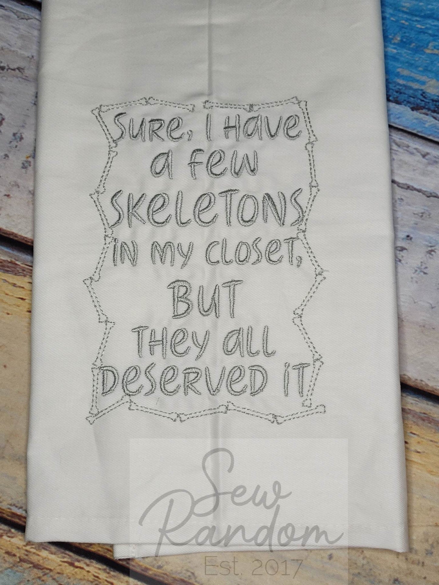 REDUCED SKELETONS TEA TOWEL