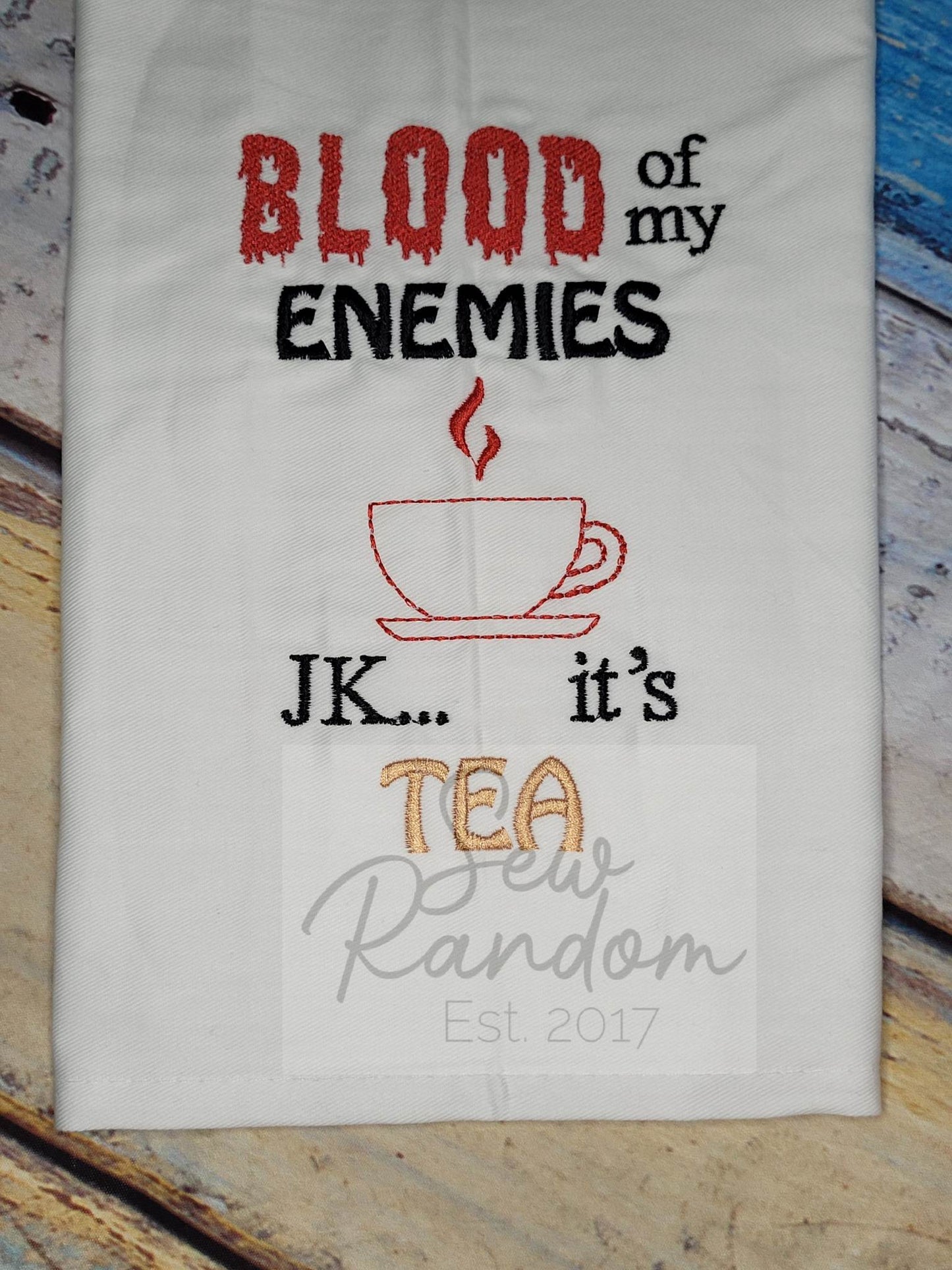 REDUCED BLOOD TEA TEA TOWEL